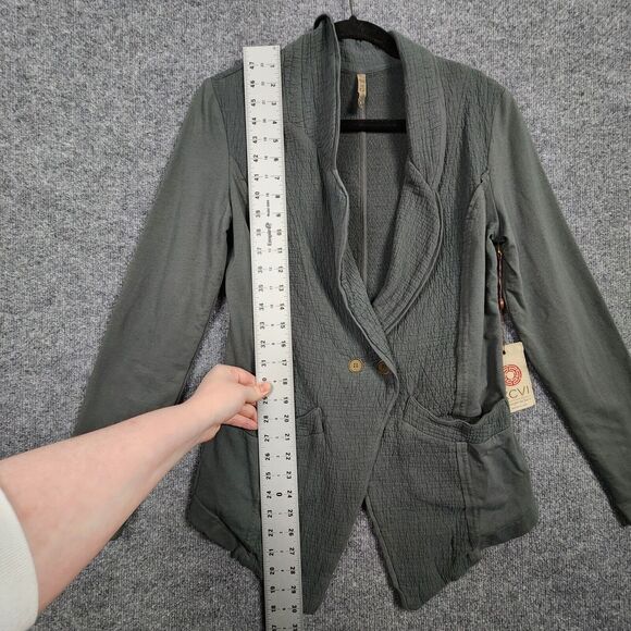 NWT XCVI Gray 12138 Lowell Long Sleeve Stretch Blazer Cardigan Jacket SMALL - Picture 8 of 16